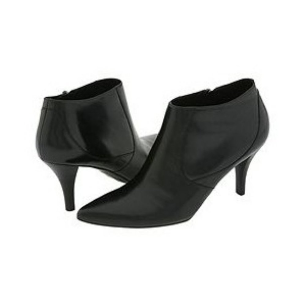 NEW NINE WEST Women's Leather Packrat Bootie, Black Sz 10
